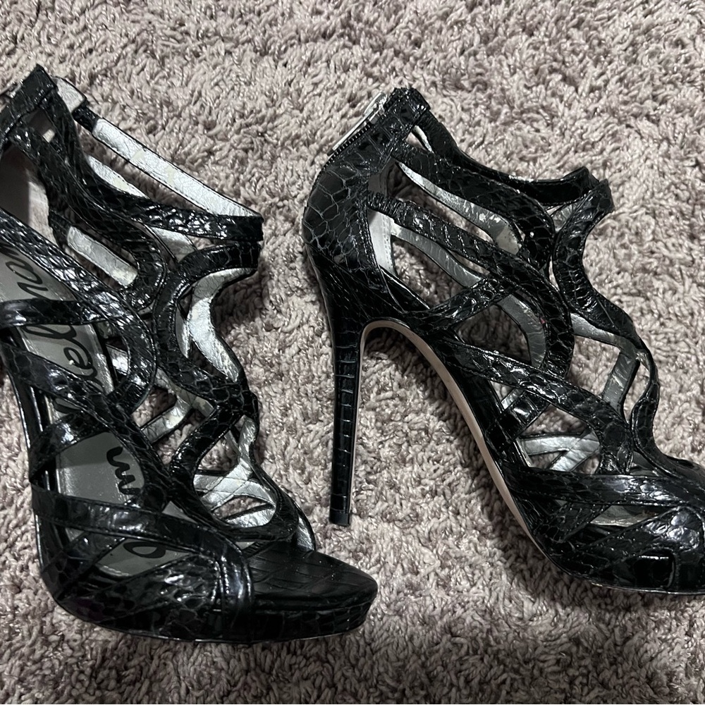Elegant Black High Heel Sandals